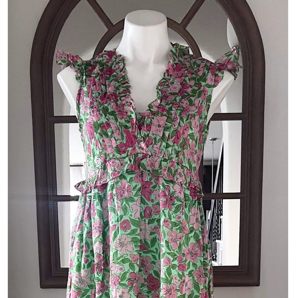 Banjanan Constance Floral Print Ruffled Dress, Patina, NWT, Size S - Picture 6 of 11